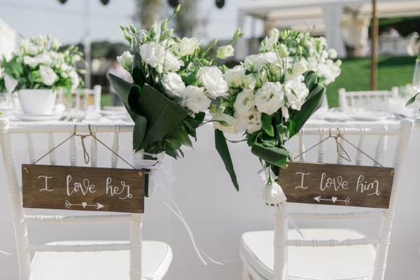 flowers at luxurious wedding in Halkidiki, Greece